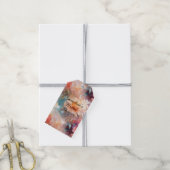 Roos Blush Perzik Sinaasappel Bloemen Cadeaulabel (Met Touw)