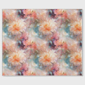 Roos Blush Perzik Sinaasappel Bloemen Huwelijk Cadeaupapier (Vlak)