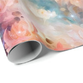 Roos Blush Perzik Sinaasappel Bloemen Huwelijk Cadeaupapier (Rol Hoek)