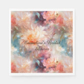 Roos Blush Perzik Sinaasappel Bloemen Servet (Voorkant)