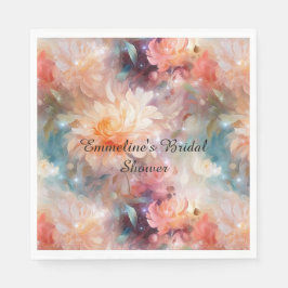 Roos Blush Perzik Sinaasappel Bloemen Servet