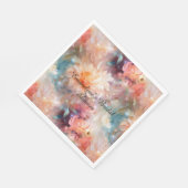 Roos Blush Perzik Sinaasappel Bloemen Servet (Hoek)