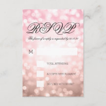 Roos Blush Pink Bokeh Lights Elegant Wedding RSVP