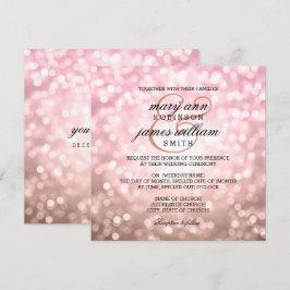 Roos Blush Pink Bokeh Lights Zomerbruiloft Kaart