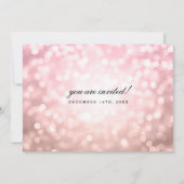 Roos Blush Pink Bokeh Lights Zomerbruiloft Kaart (Achterkant)