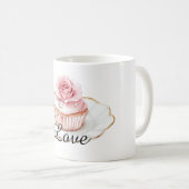  Roos Blush Pink Floral Muffin Koffiemok (Voorkant rechts)