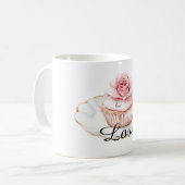  Roos Blush Pink Floral Muffin Koffiemok (Voorkant links)
