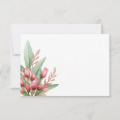 Roos Blush Pink Floral Wedding RSVP (Achterkant)