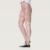 Roos Blush Pink Glitter Live Love Laugh Polka Dot Leggings (Links)