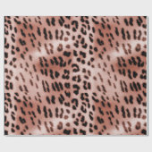 Roos Blush Pink Leopard Cadeaupapier (Vlak)
