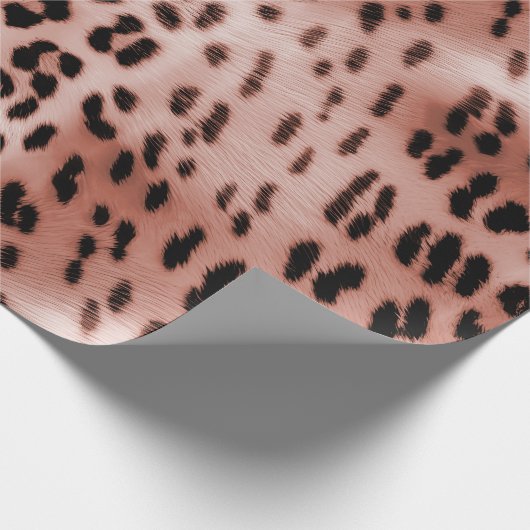 Roos Blush Pink Leopard Cadeaupapier (Hoek)