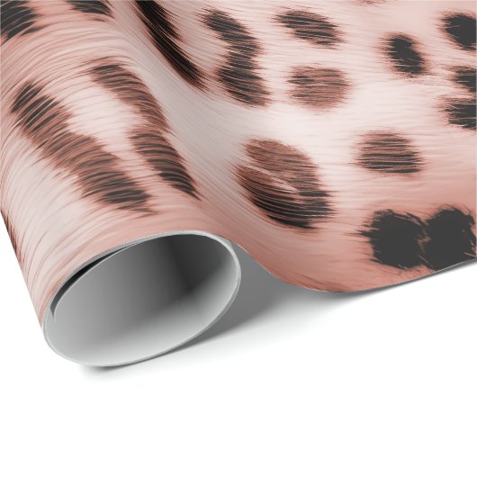Roos Blush Pink Leopard Cadeaupapier (Rol Hoek)