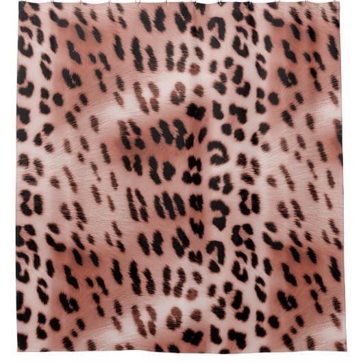 Roos Blush Pink Leopard Douchegordijn (Voorkant)