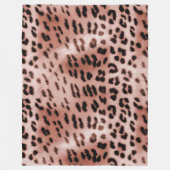 Roos Blush Pink Leopard Fleece Deken (Voorkant)
