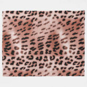 Roos Blush Pink Leopard Fleece Deken (Voorkant (Horizontaal))