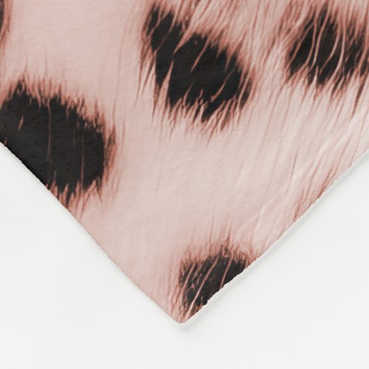 Roos Blush Pink Leopard Fleece Deken (Hoek)