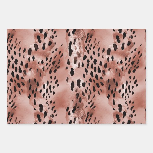 Roos Blush Pink Leopard Inpakpapier Vel (Voorkant 3)