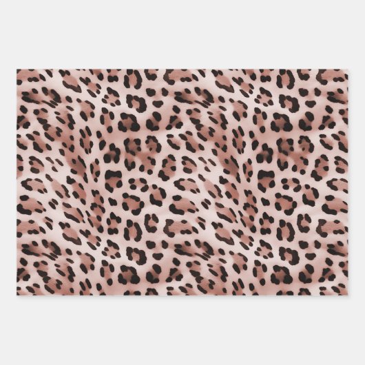 Roos Blush Pink Leopard Inpakpapier Vel (Voorkant 2)