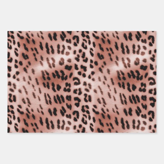 Roos Blush Pink Leopard Inpakpapier Vel (Voorkant)