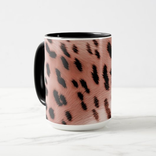 Roos Blush Pink Leopard Mok (Voorkant links)