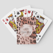 Roos Blush Pink Leopard Pokerkaarten (Achterkant)