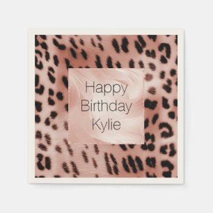 Roos Blush Pink Leopard Servet