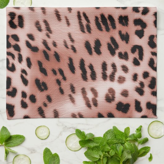 Roos Blush Pink Leopard Theedoek (Gevouwen)