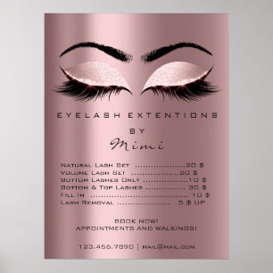 Roos Blush Pink Makeup Eyes Lashes Prijzen Poster