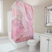 Roos Blush Pink - Mozaïekgolven Douchegordijn (In situ)