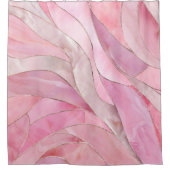 Roos Blush Pink - Mozaïekgolven Douchegordijn (Voorkant)