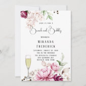 Roos & Blush Pink Paint Brunch en Bubble Kaart (Voorkant)