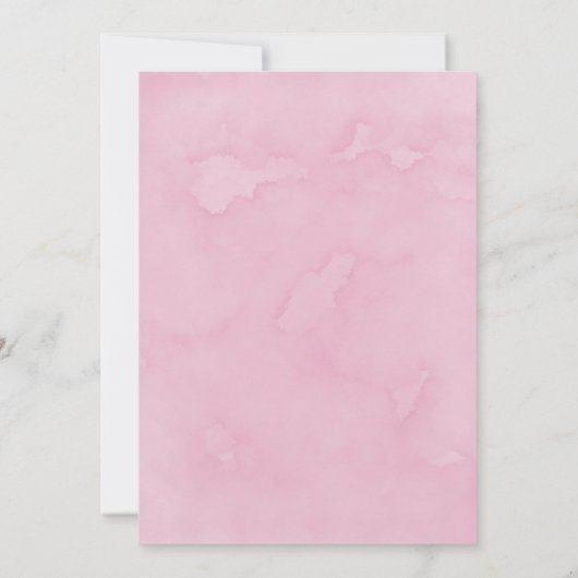 Roos & Blush Pink Paint Brunch en Bubble Kaart (Achterkant)