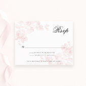  Roos Blush Pink Wedding RSVP Kaartje