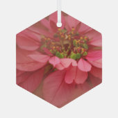 Roos Blush Poinsettias Digital Art Glass Ornament (Achterkant)