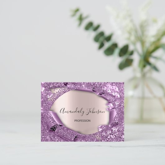 Roos Blush Powder Pink Makeup Artist Event Planner Visitekaartje (Staand voorkant)