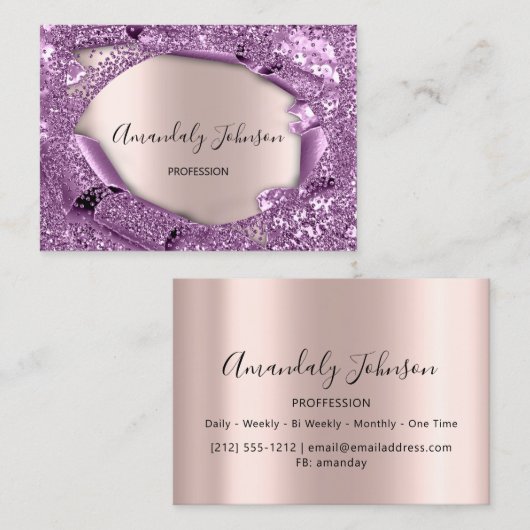 Roos Blush Powder Pink Makeup Artist Event Planner Visitekaartje (Voorkant / Achterkant)