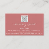 Roos Blush Quality Nail Script QR Code Logo Visitekaartje (Achterkant)