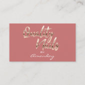 Roos Blush Quality Nail Script QR Code Logo Visitekaartje (Voorkant)
