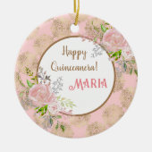 Roos Blush Quinceanera Ornament (Voorkant)