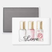 Roos Blush Roze Bloemen Nagellak Magneet (Voorkant / Achterkant)