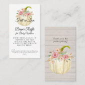 Roos Blush Roze Bloemen Witte Pompoen Luier Raffle Visitekaartje (Voorkant / Achterkant)