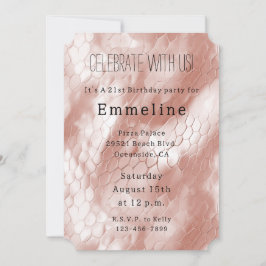 Roos Blush Roze Snake Skin Kaart