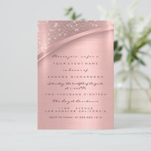 Roos Blush roze Vrijgezellenfeest bruiloft Kaart (Staand voorkant)