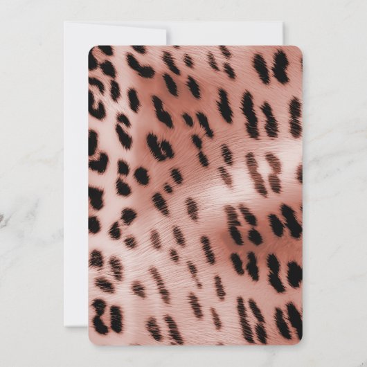 Roos Blush Roze Wit Luipaard Kaart (Achterkant)