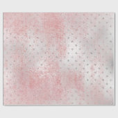 Roos Blush Silver Grey Gold Beauty Roze Stippen Cadeaupapier (Vlak)