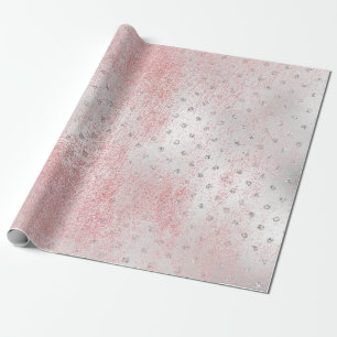 Roos Blush Silver Grey Gold Beauty Roze Stippen Cadeaupapier
