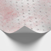 Roos Blush Silver Grey Gold Beauty Roze Stippen Cadeaupapier (Hoek)