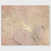 Roos Blush Strokes Skin Gold Marble Spark Cadeaupapier (Vlak)