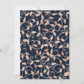 Roos Blush Vine en bladeren bruiloft Kaart (Achterkant)