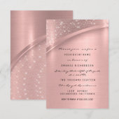 Roos Blush Vonk Glitter Bruidslief 16e Kaart (Voorkant / Achterkant)